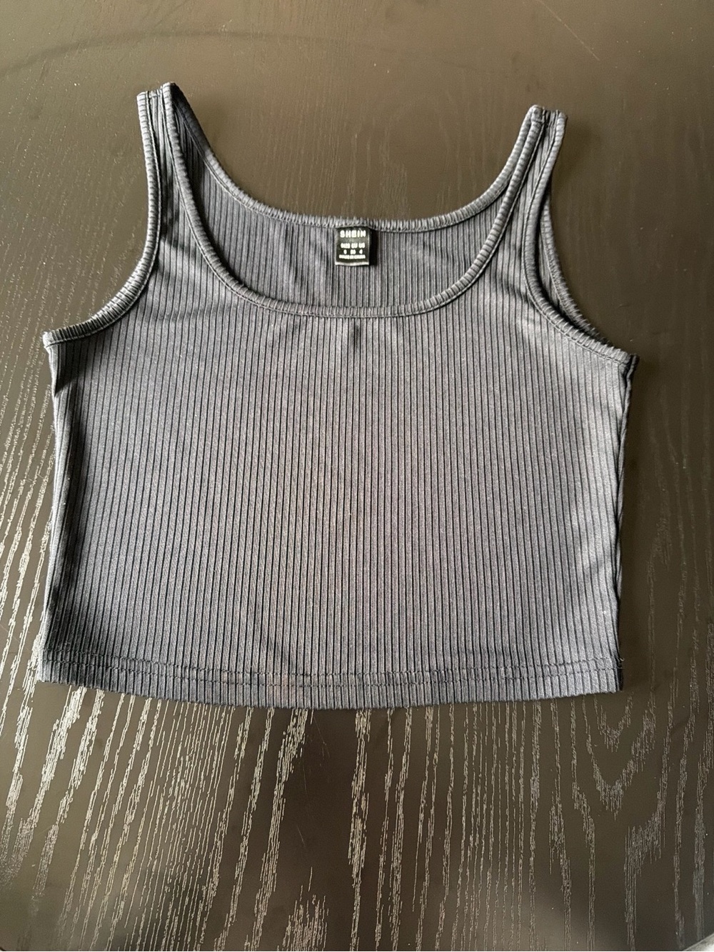 Ribbed Crop Tank Top - Black - SHEIN